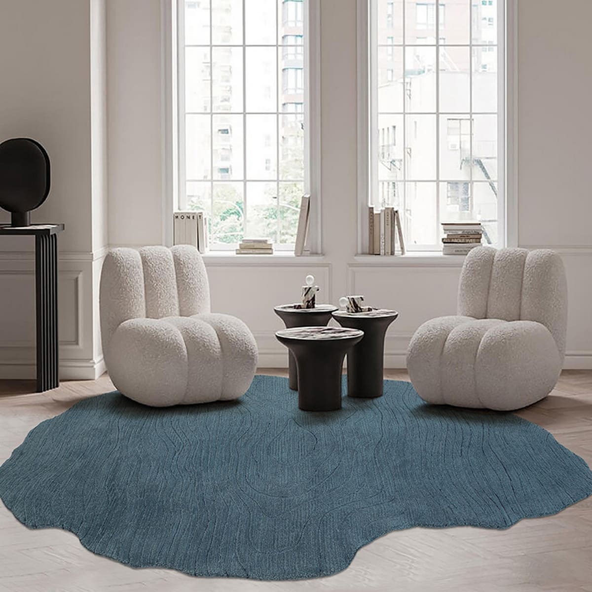 Kaoru Abstract Blue Rug