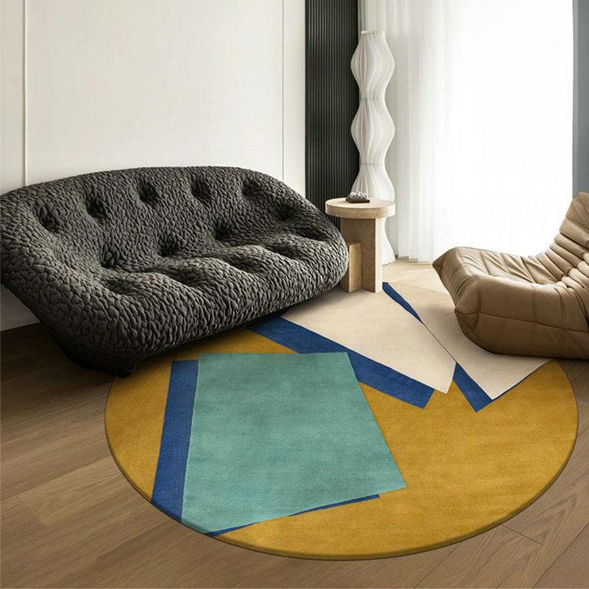 Haruto Abstract Round Rug