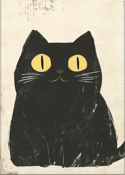 Kuro Neko Canvas Art