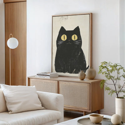 Kuro Neko Canvas Art