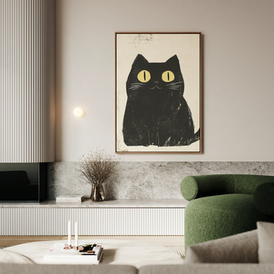 Kuro Neko Canvas Art