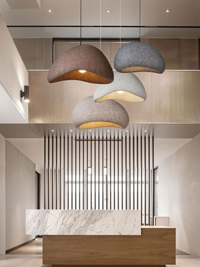 Wabi Dome Pendant Light - Cone Mars Red - L32"(80cm) - Cool White (6000K)