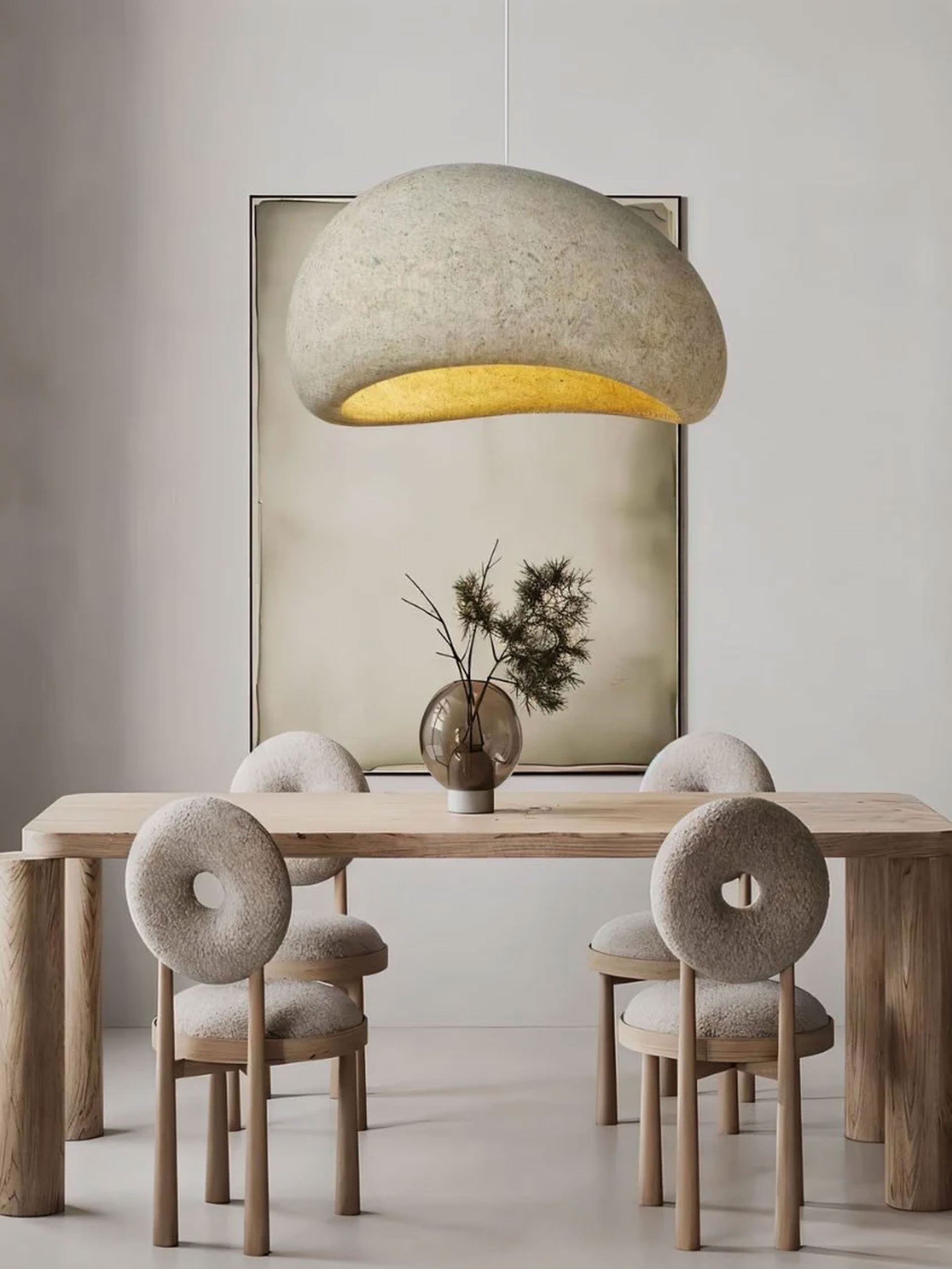 Wabi Dome Pendant Light - Cone Mars Red - L32"(80cm) - Cool White (6000K)