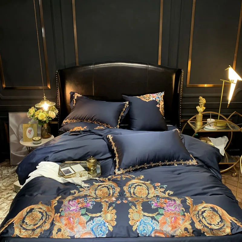 Ren Navy Blue Bedding Set