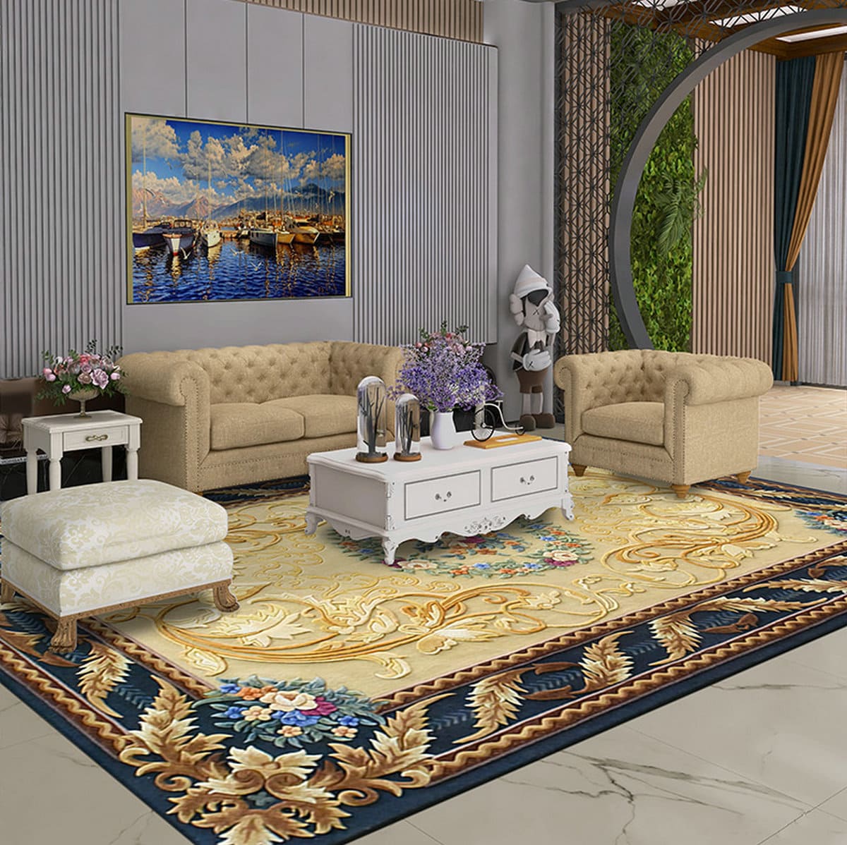 Aoi Hand-Tufted Wool Floral Rug