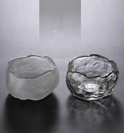 Takeru Thick Hammer Pattern Small Glass Teacup - 6 pcs