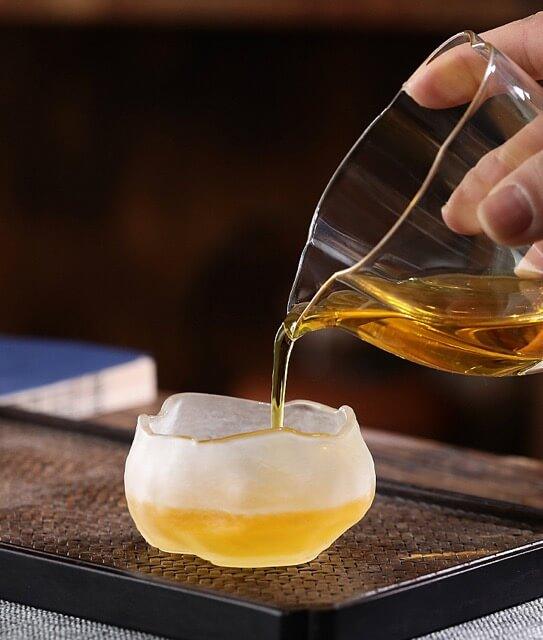 Takeru Thick Hammer Pattern Small Glass Teacup - 6 pcs
