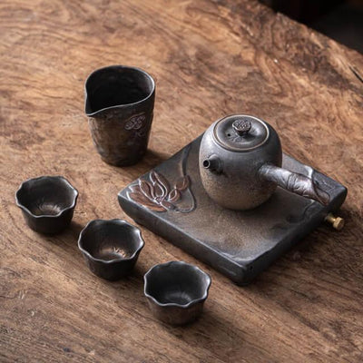 Takumi Lotus Side Grip Kung Fu Teapot Set