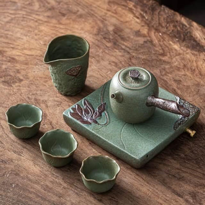Takumi Lotus Side Grip Kung Fu Teapot Set