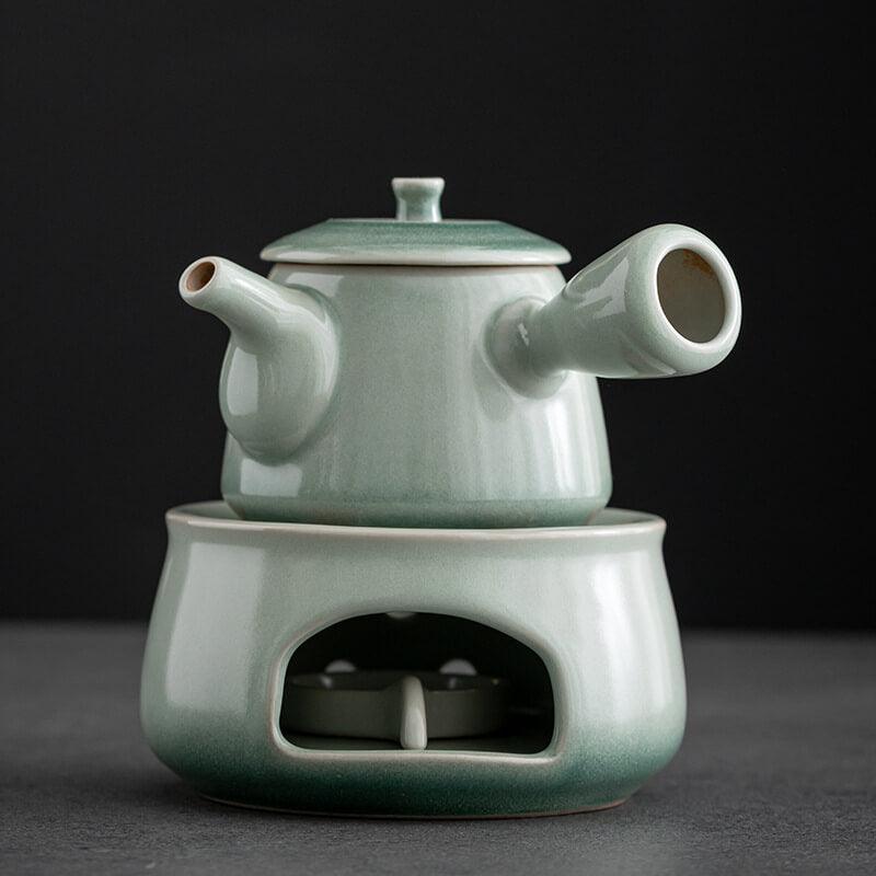 Akihiro Side Grip Teapot &amp; Candle Tea Warmer Set