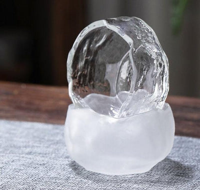 Takeru Thick Hammer Pattern Small Glass Teacup - 6 pcs