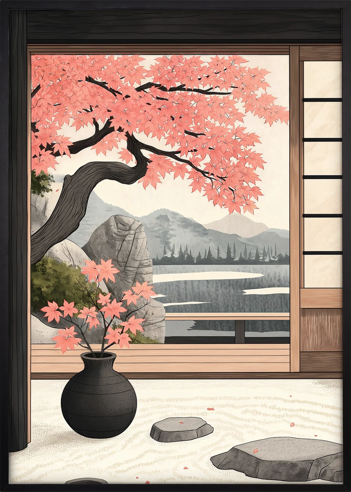 Akari Zen Garden Art Print