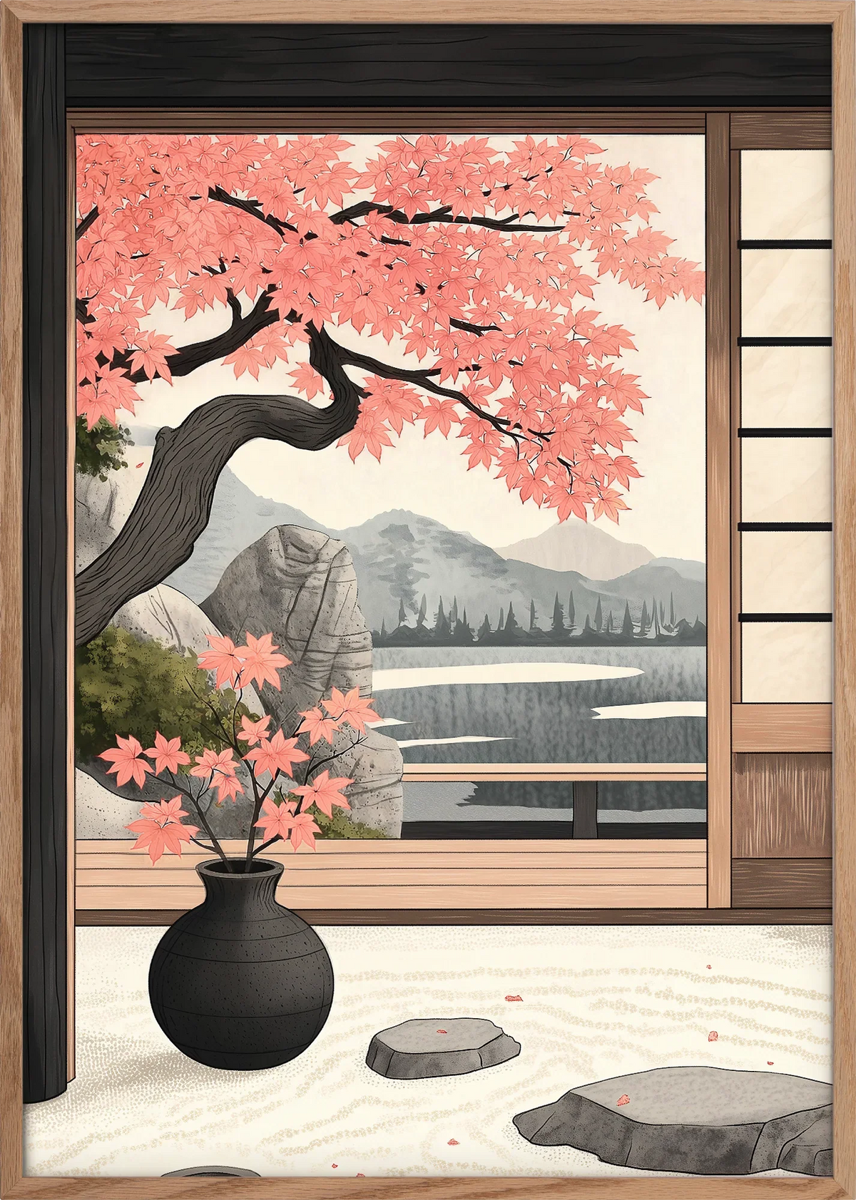 Akari Zen Garden Art Print