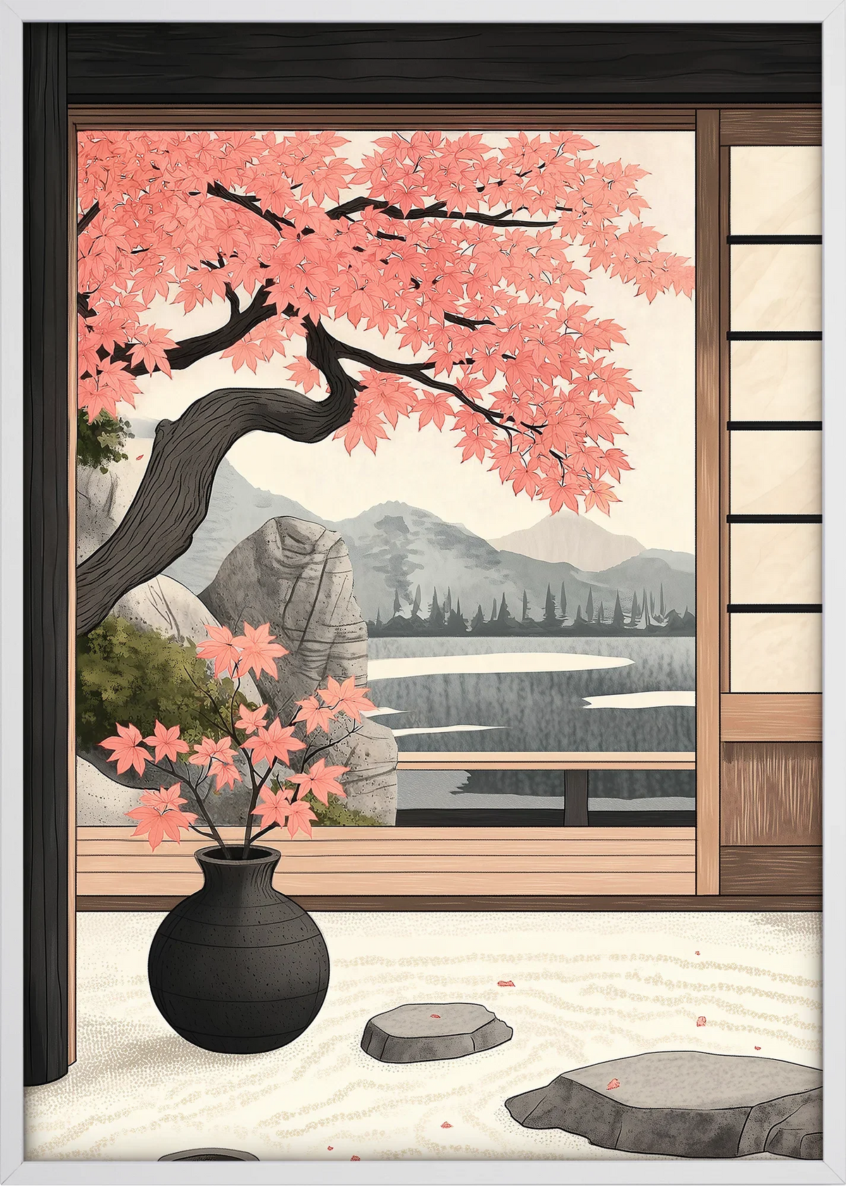 Akari Zen Garden Art Print