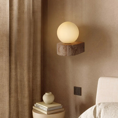 Travira Glass Stone Wall Lamp