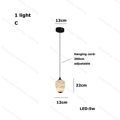 Kagekuro Marble Pendant Chandelier