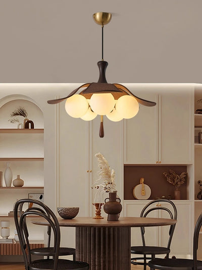 La Lumière Vintage French Wood Chandelier