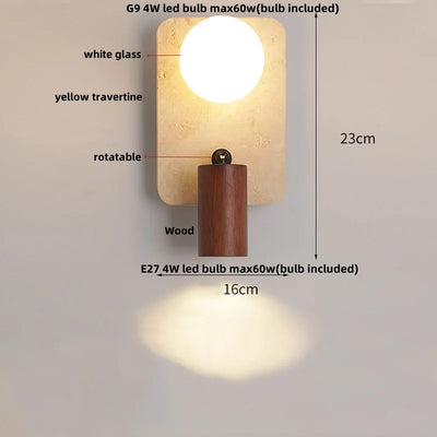 Cavira Stone Glass Wall Lamp