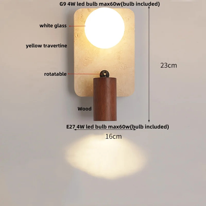 Cavira Stone Glass Wall Lamp