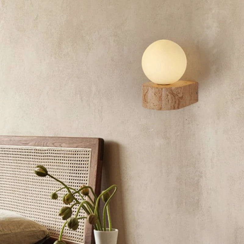 Travira Glass Stone Wall Lamp