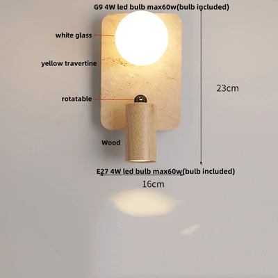 Cavira Stone Glass Wall Lamp