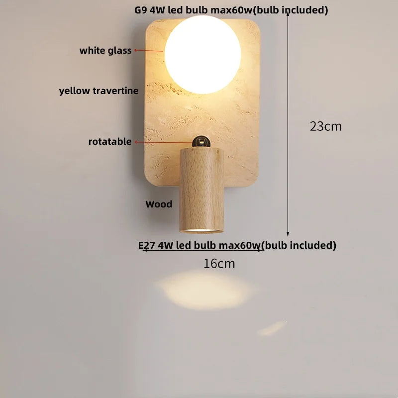 Cavira Stone Glass Wall Lamp