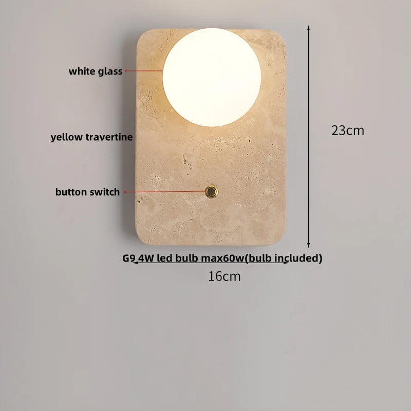 Cavira Stone Glass Wall Lamp