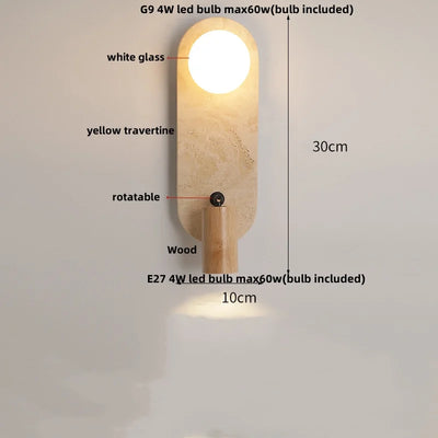 Cavira Stone Glass Wall Lamp