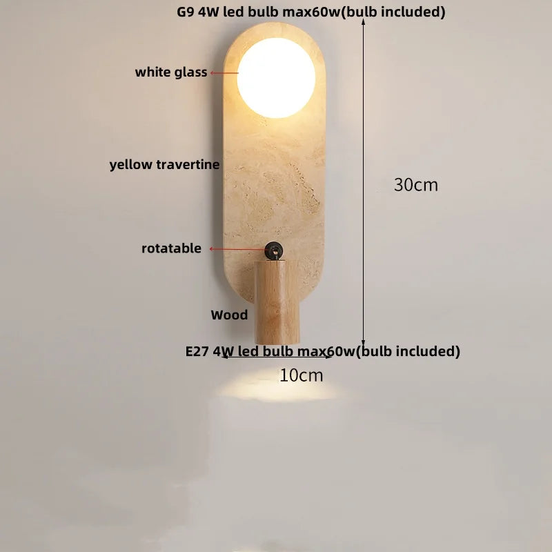 Cavira Stone Glass Wall Lamp