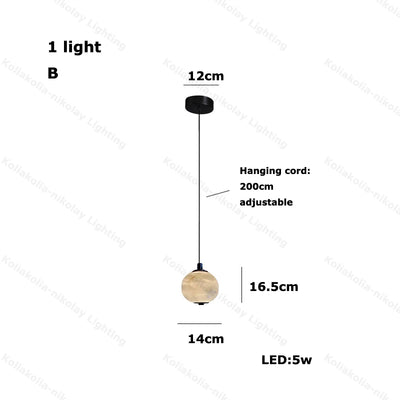 Kagekuro Marble Pendant Chandelier