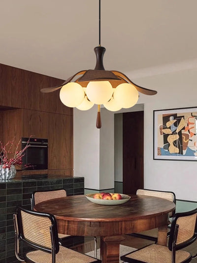 La Lumière Vintage French Wood Chandelier