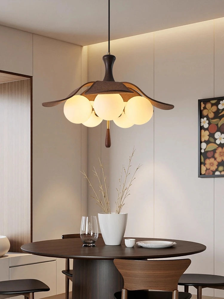 La Lumière Vintage French Wood Chandelier