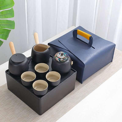 Renji Black Pottery Travel Tea Set