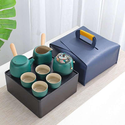 Renji Black Pottery Travel Tea Set