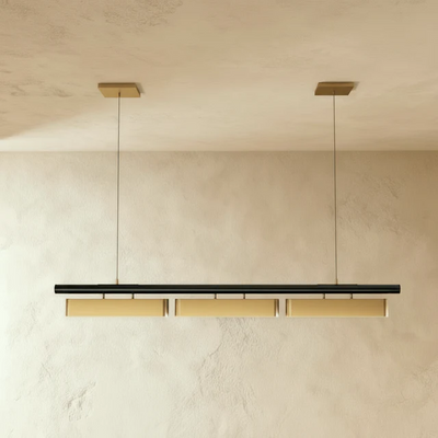 Orin linear chandelier bar light close up