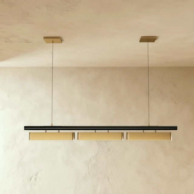 Orin linear chandelier bar light close up