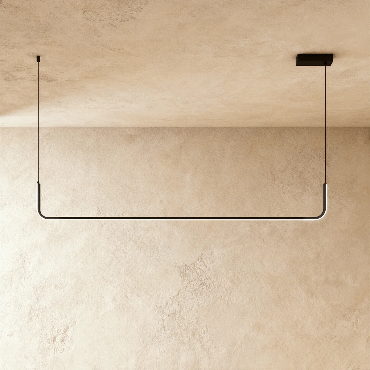 Kairo linear chandelier suspended installation