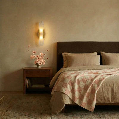 Toru alabaster wall light with visible stone veining pattern