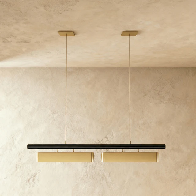 Orin linear chandelier suspended ceiling installation
