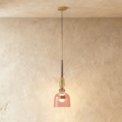 Vitra glass pendant light colored glass panels
