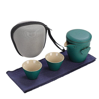 Takumi Portable Black Pottery Kung Fu Tea Set