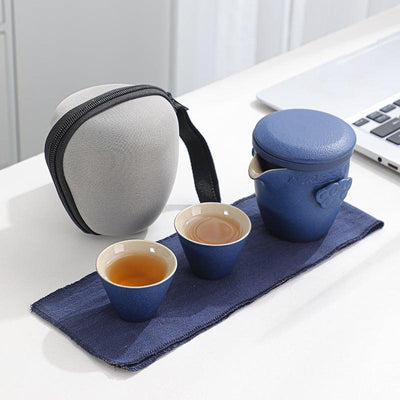 Takumi Portable Black Pottery Kung Fu Tea Set