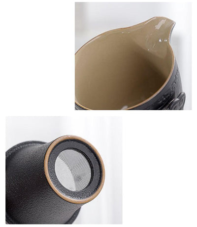 Takumi Portable Black Pottery Kung Fu Tea Set