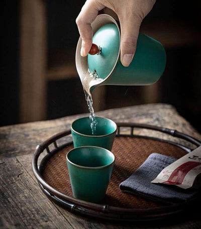 Saki Pottery Glaze Travel Tea Set - 3 pcs