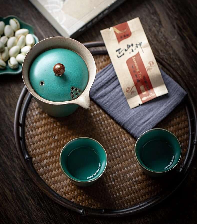 Saki Pottery Glaze Travel Tea Set - 3 pcs