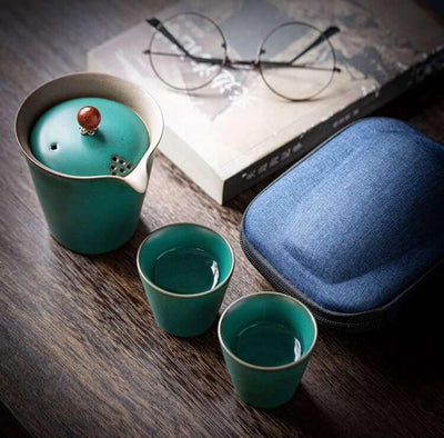Saki Pottery Glaze Travel Tea Set - 3 pcs
