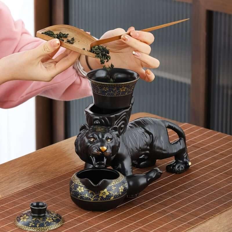 Takumi Semi-Automatic Tiger Ceramic Kung Fu Tea Set