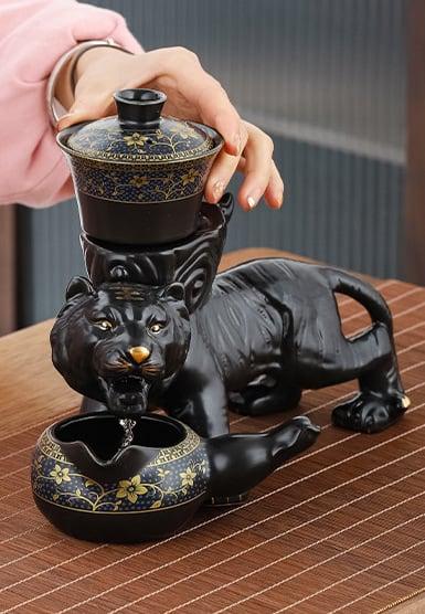 Takumi Semi-Automatic Tiger Ceramic Kung Fu Tea Set